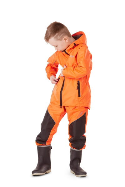 Детский комплект дождевой (куртка, брюки). EVO Kids ORANGE (мембрана) (р. 140-146)