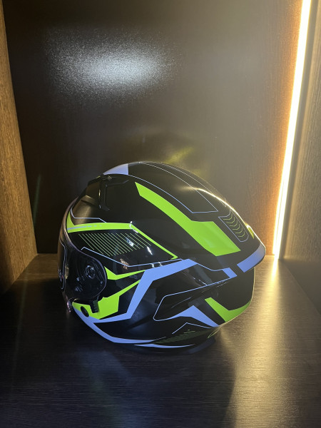 Шлем мото открытый GTX 278 №2 (L) BLACK/FLUO YELLOW WHITE (2 визора)