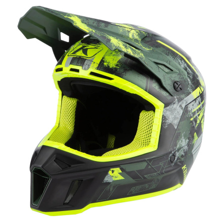 Шлем Klim F3 Carbon Helmet ECE Unruly Kombu Green - Hi-Vis (Размер XL)