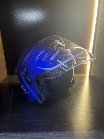 Шлем мото открытый HIZER J232 №2 (M) matte blue (2 визора) купить за 5 900 ₽