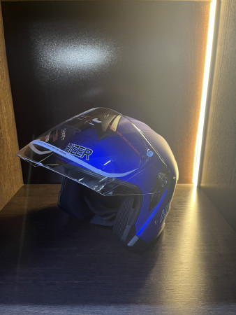 Шлем мото открытый HIZER J232 №2 (M) matte blue (2 визора) купить за 5 900 ₽