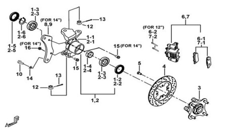 511231 Комплект колодок тормозных передних, на 1 суппорт (14 диск) для квадроцикла TGB купить за 6 900 ₽