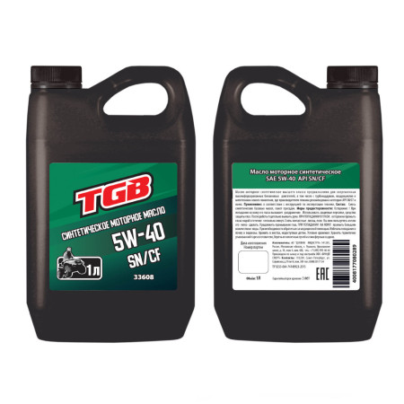 TGB Масло моторное синтетическое SAE 5w40 API SNTGB /CF 1л TGB Масло моторное синтетическое SAE 5w40 API SNTGB /CF 1л