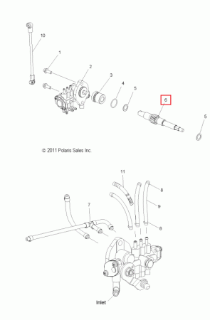 5138549 Вал привода масляного насоса для снегоходов Polaris купить за 12 000 ₽